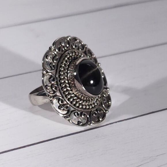 Black Star Diopside Statement Ring Size 8 - Picture 9 of 13